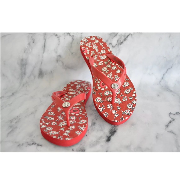 Coach Abbigail Floral Rubber Flip Flops Sandals - Picture 4 of 8